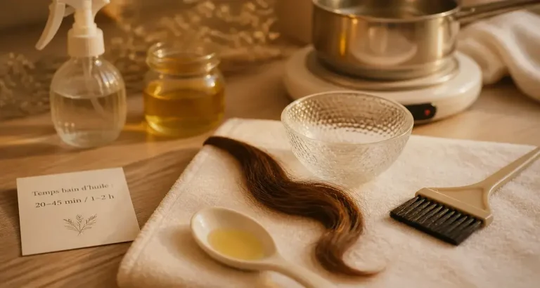 Bain d’huile cheveux : combien de temps ? temps de pose idéal
