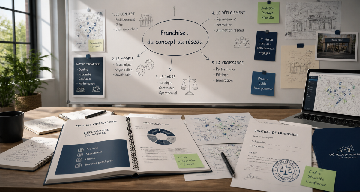 Comment créer une franchise, documents juridiques et réseau
