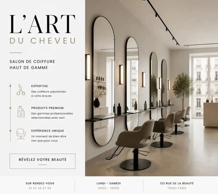 Salon de coiffure Hair by Design, espace de soin capillaire professionnel et moderne.