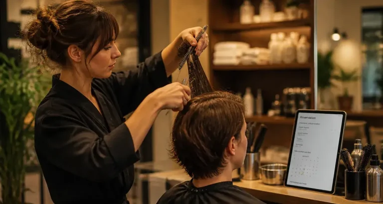 Hair by design : coiffeuse réalise un diagnostic capillaire sur-mesure en salon