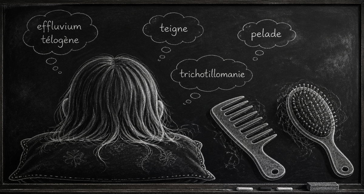 ma fille perd ses cheveux par poignée, illustration diagnostic