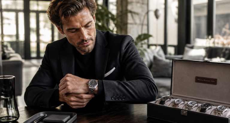montre homme 2025 néo-vintage sur poignet élégant