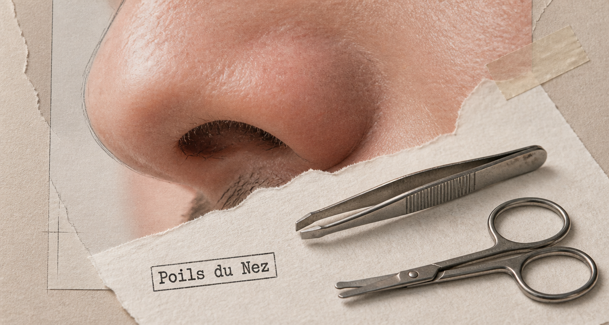 poil sur le nez et outils d'épilation