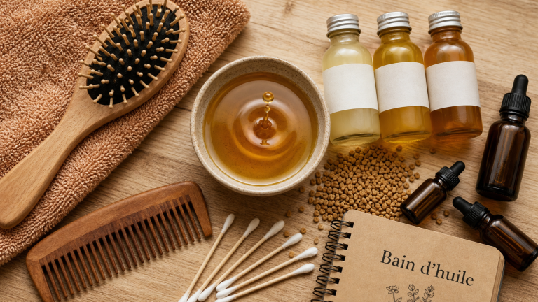 Quelle huile fait pousser les cheveux : huile ambrée, flacons végétaux et bain d’huile