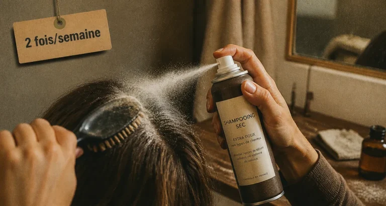 Shampoing sec combien de fois par semaine : application près des racines