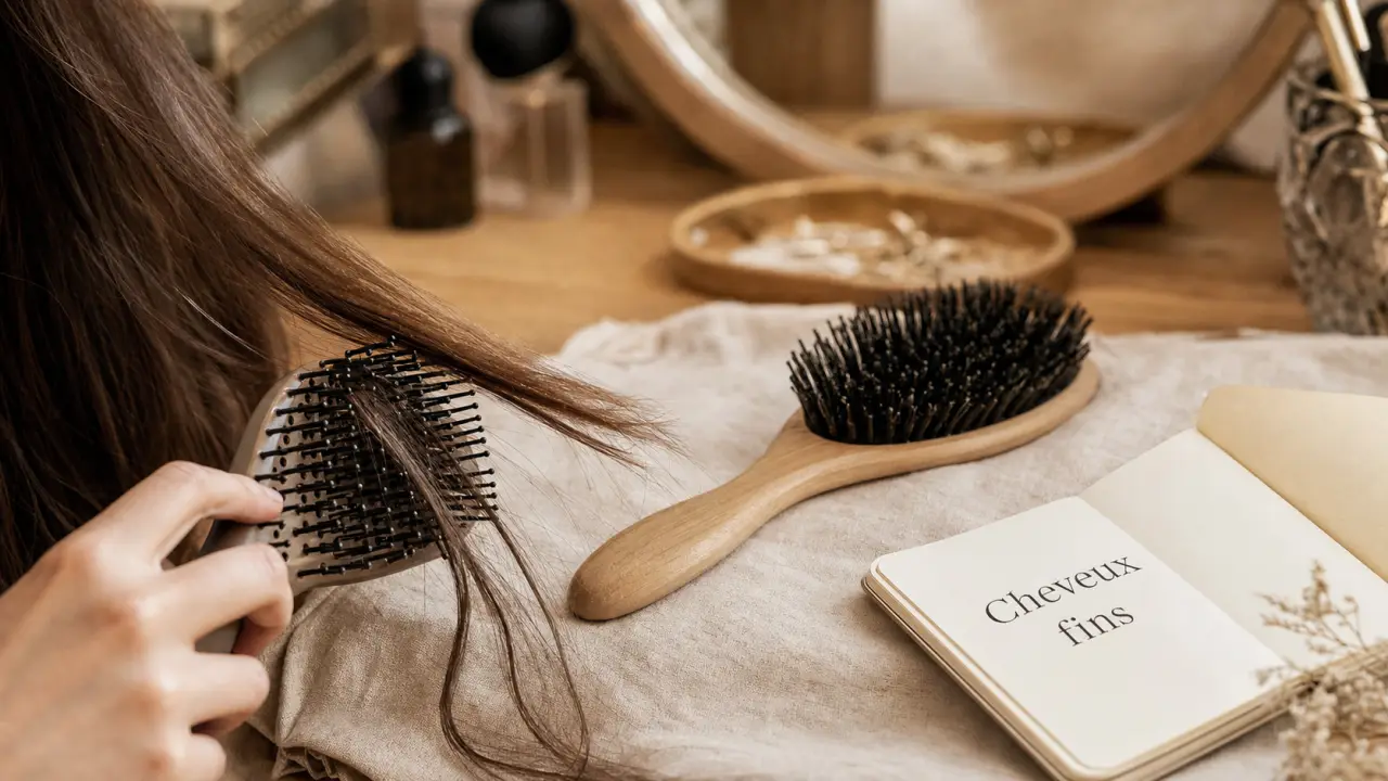 Brosse cheveux fins : picots flexibles et poils de sanglier pour volume sans casser