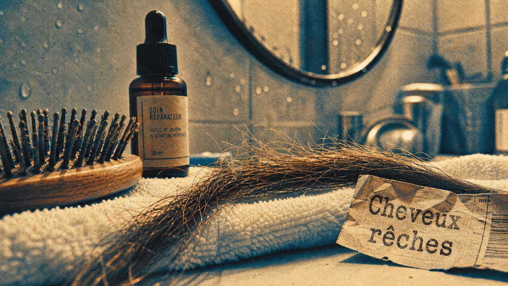 Cheveux reches : fibre visible, soin et brosse bois