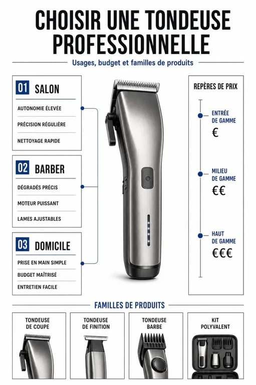 Comparatif visuel pour choisir une tondeuse cheveux Wahl selon l'usage, le prix et le format filaire ou sans fil