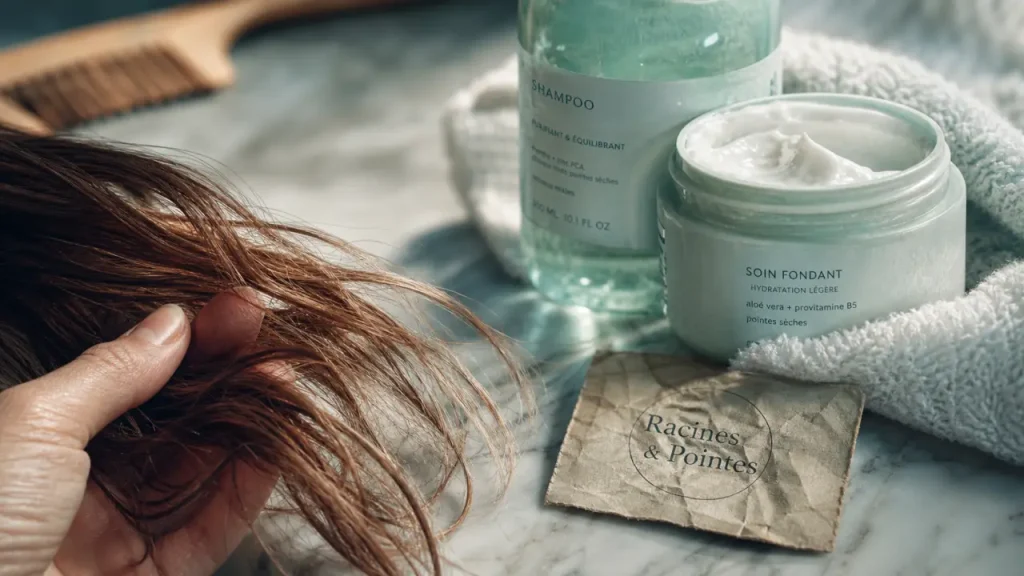 Racines grasses, pointes sèches : choisir un shampoing équilibrant sans alourdir