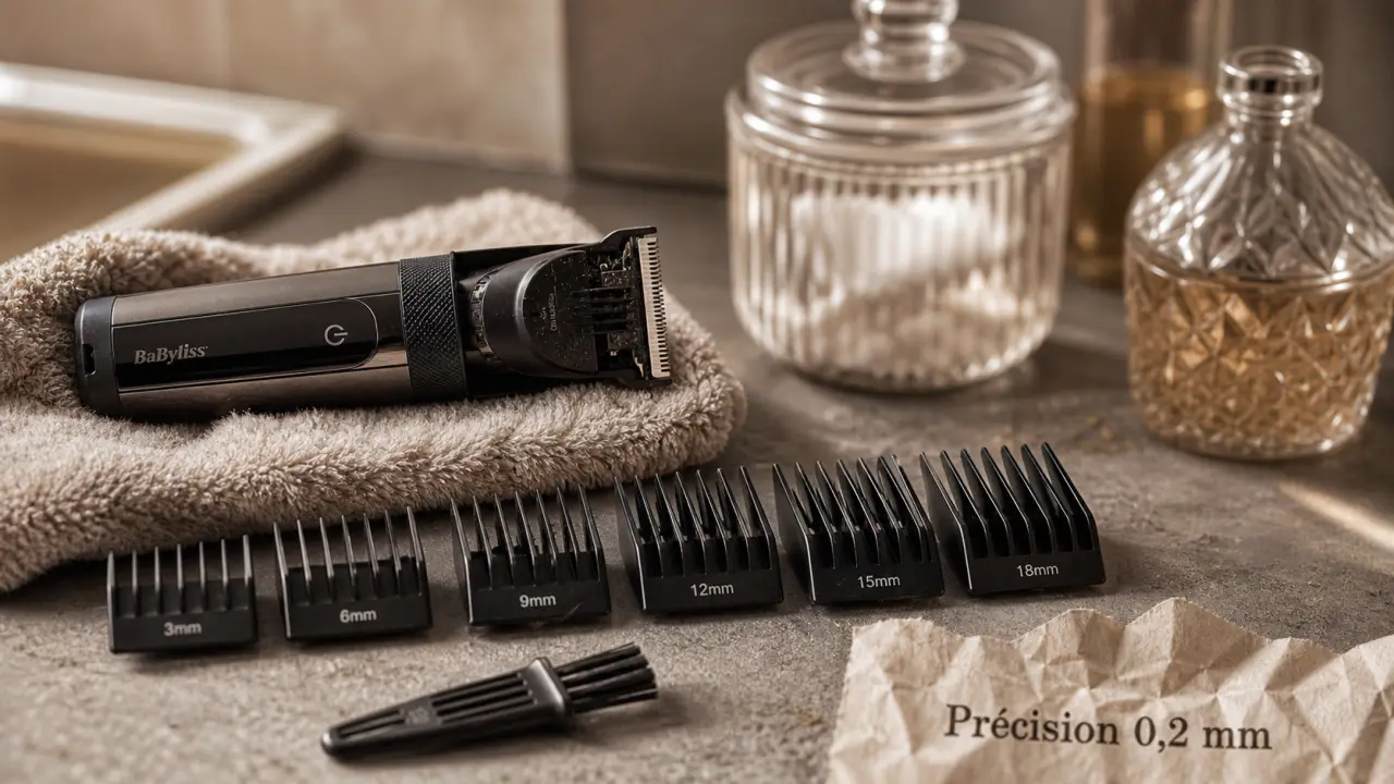 Tondeuse barbe babyliss : précision 0,2 mm pour barbe courte ou longue