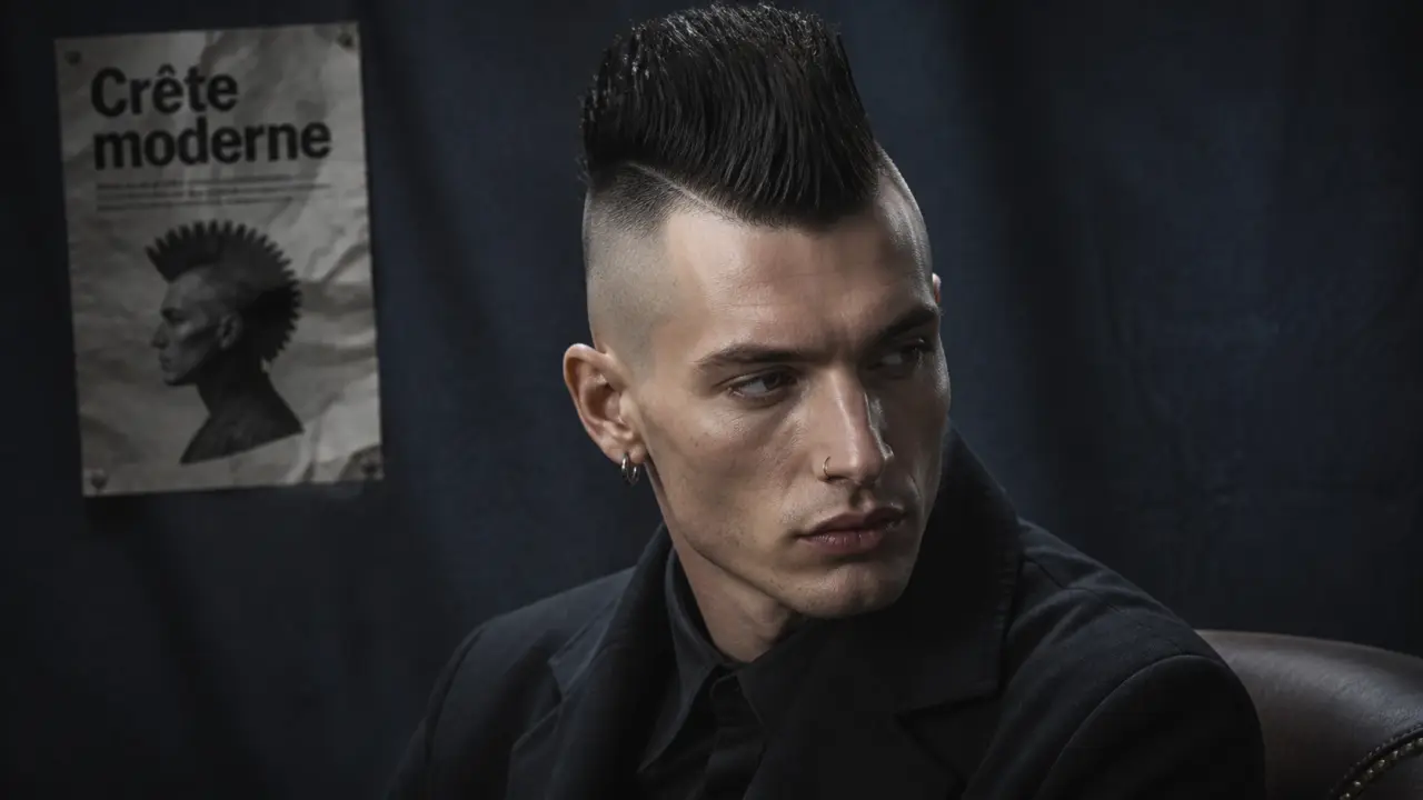 Coupe de cheveux crete : crête iroquoise, espagnole ou burst fade