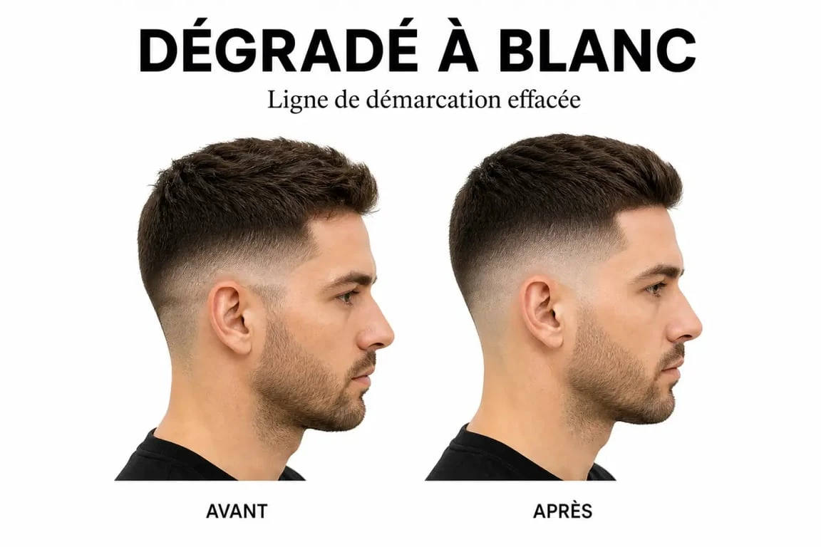 Dégradé progressif à blanc : avant et après d’un fondu net avec transition invisible
