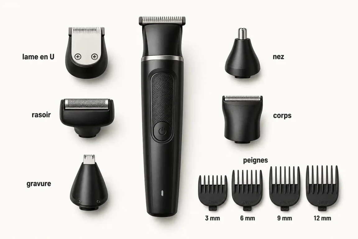 Kersens tondeuse à cheveux avec ses têtes interchangeables et ses peignes de coupe