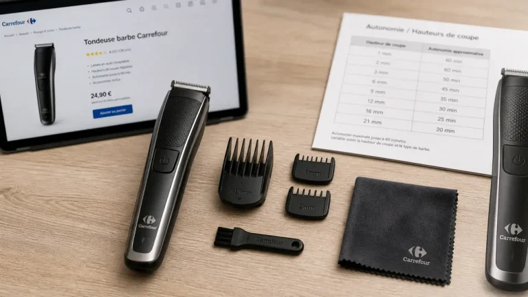 Tondeuse barbe Carrefour : prix et autonomie