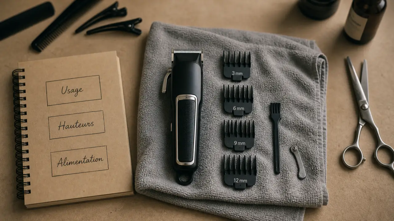 Tondeuse cheveux Auchan avec sabots 3 à 12 mm