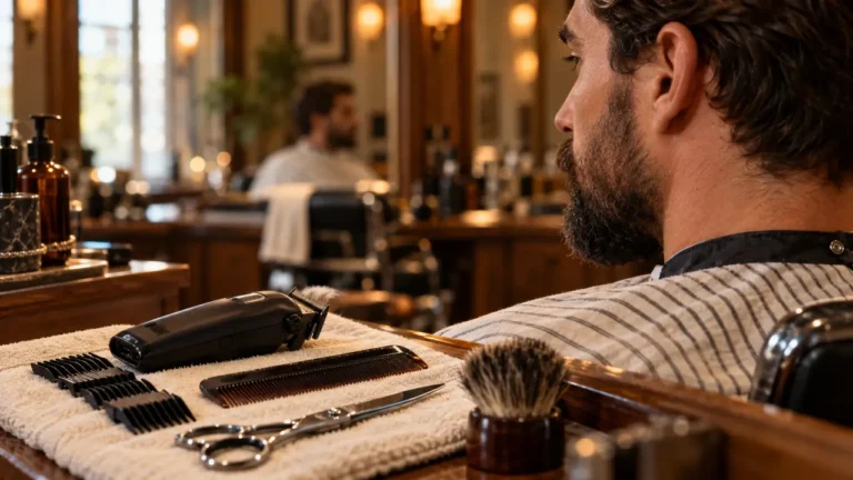 barbe complete : tondeuse et peigne pour homogénéiser la barbe au salon