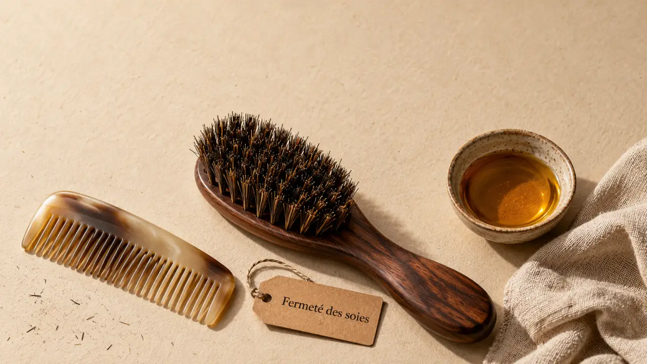 Brosse poil de sanglier barbe : fermeté des soies sans irriter