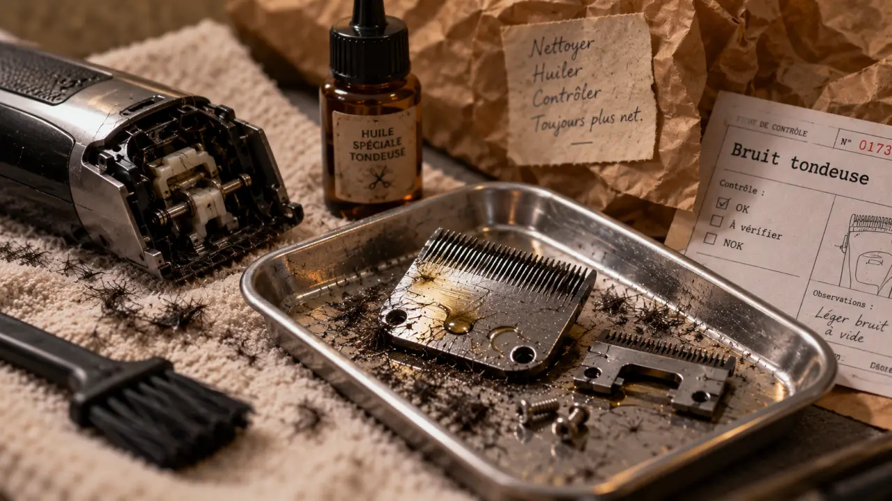 Bruit tondeuse cheveux : lame mal fixée, tondeuse démontée