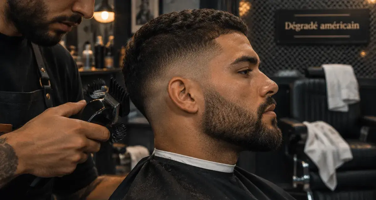 Barbier : américain barbe dégradé fondu