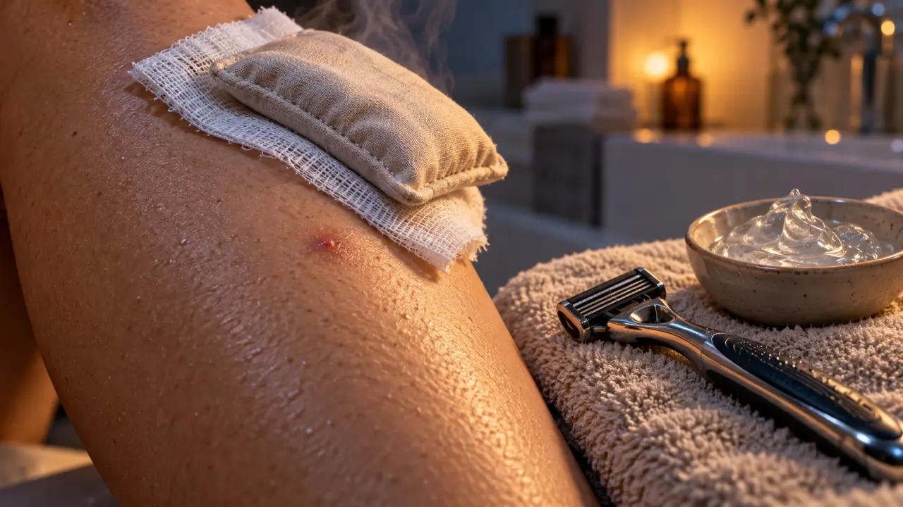 Poils sous peau : compresse chaude et peau apaisée sans infection